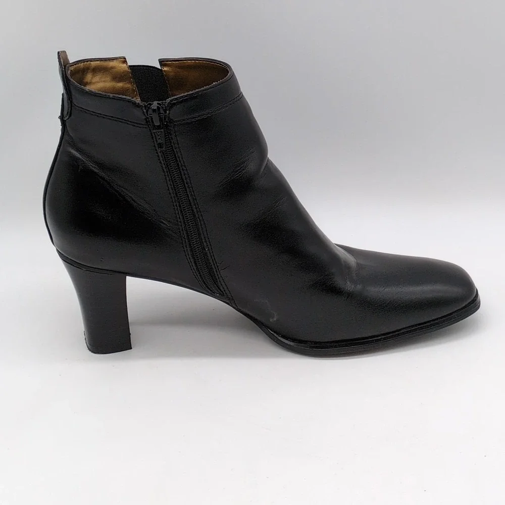 Life Stride Shoes‎  Womens Sonoma Black 8.5 Ankle Boots Zip Elastic Inset Chic